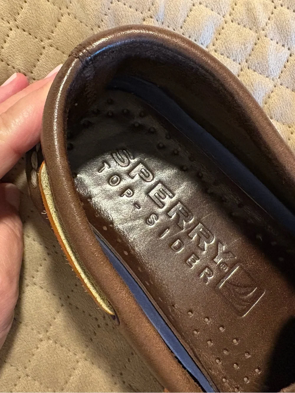 Sperry Brown Leather Classic Boat Shoes with Tan Laces